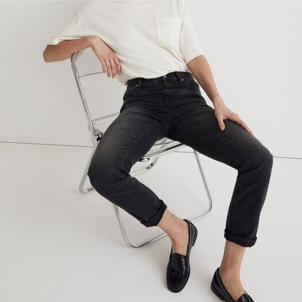 Madewell Jeans Womens‎ 27 T Tall Slim Boy Jean Black Mid Rise Stretch 30x32